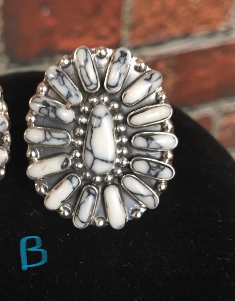 Howlite Cluster Sterling Silver Ring
