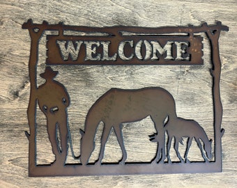 Cowboy Welcome Sign