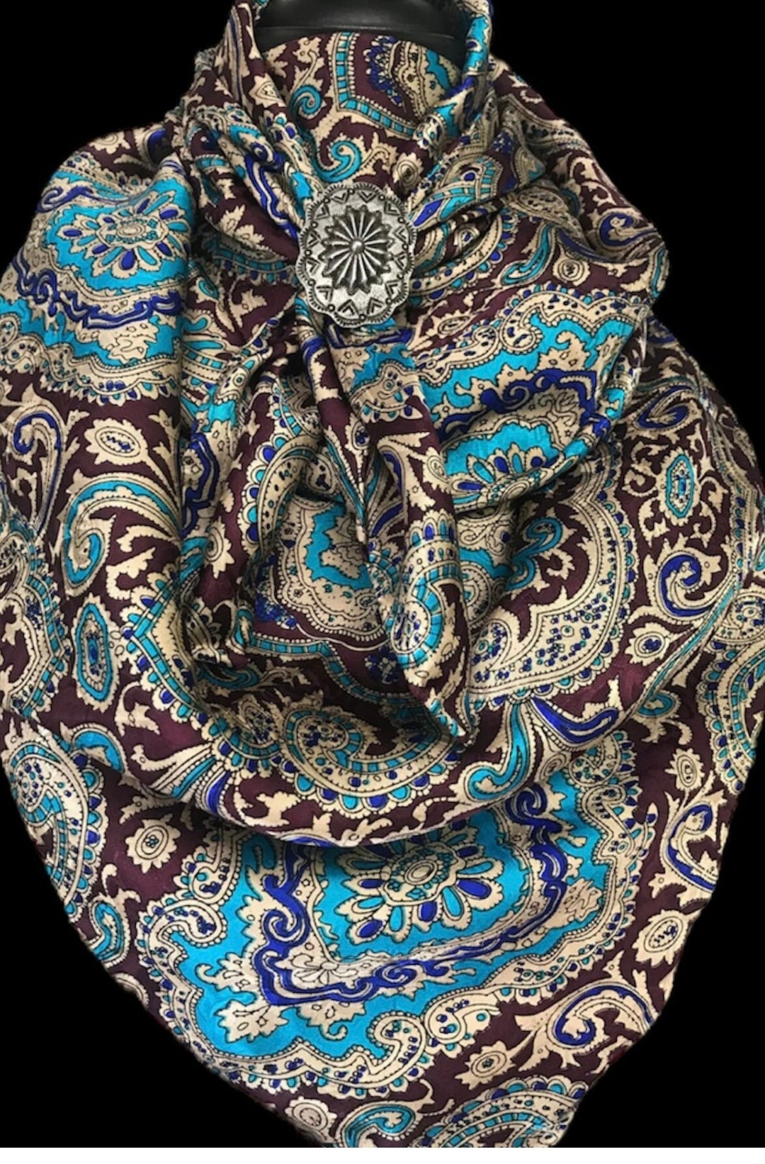 Silk Scarf Wild Rags Red Gold Paisley - Etsy