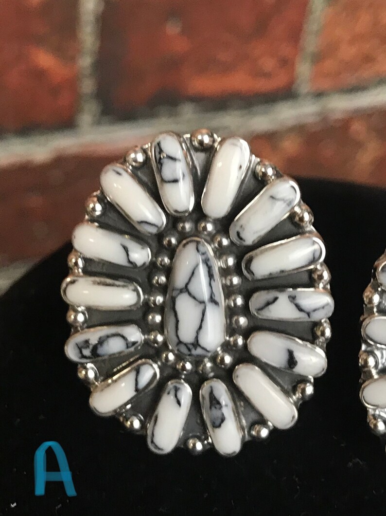 Howlite Cluster Sterling Silver Ring
