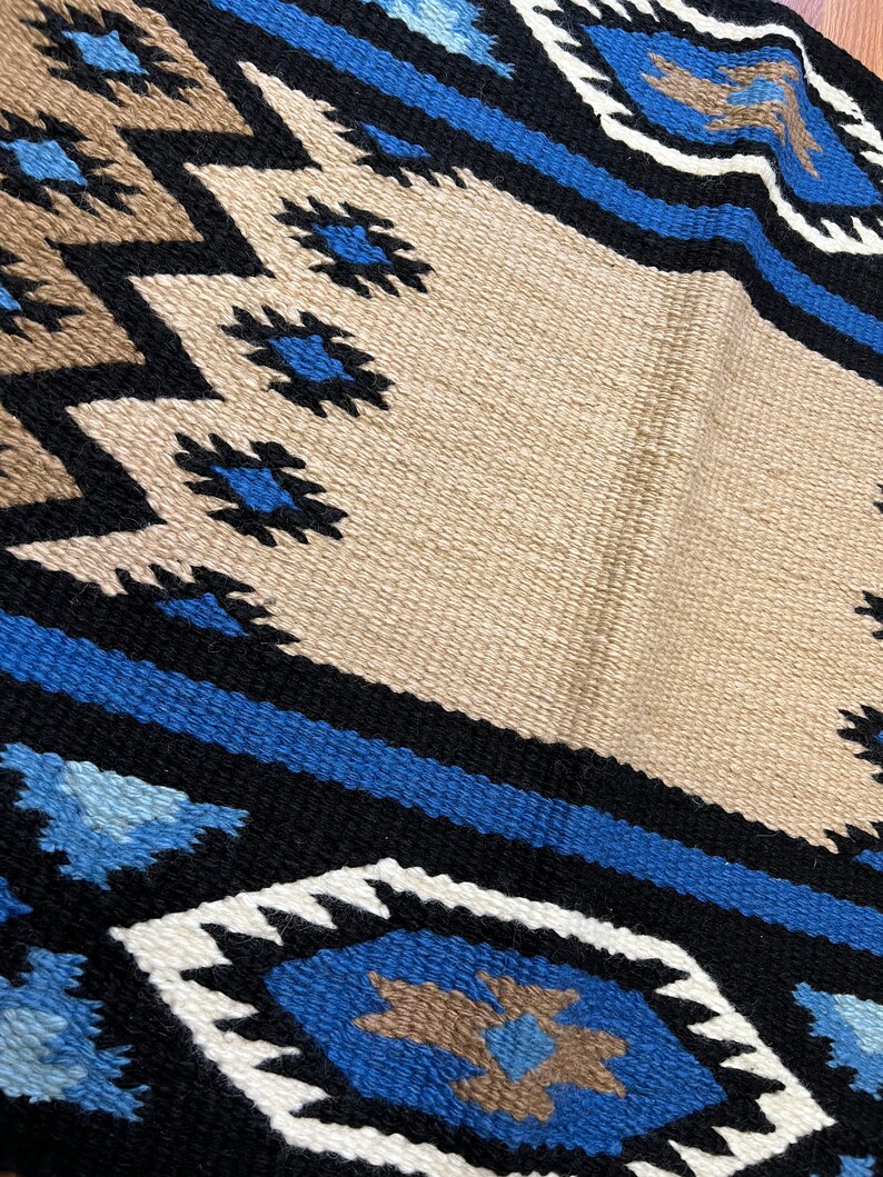 Woven Wool Saddle Blanket Montizuma Sage Blue Etsy