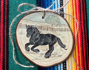 Midnight Horse on Wood