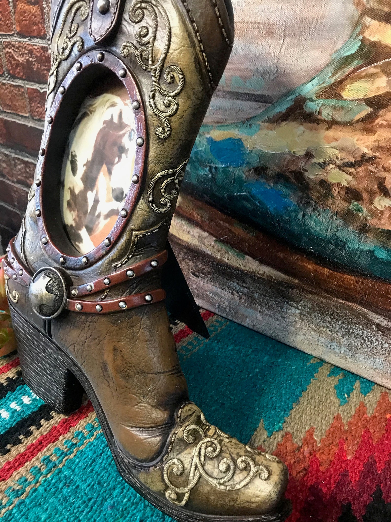 Cowboy Boot Picture Frame 3.5 x 5 Etsy