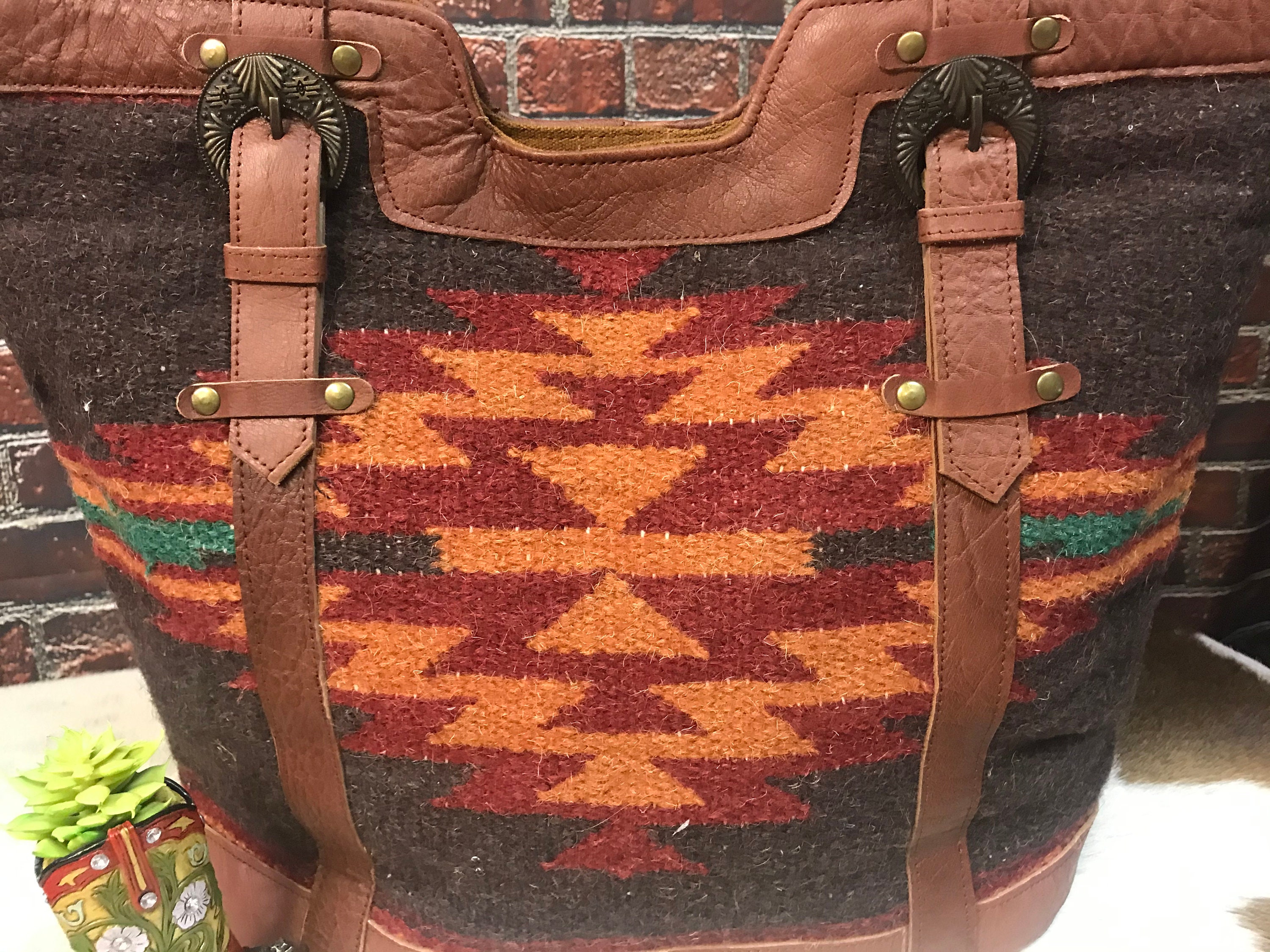 Woven Saddle Blanket Tote Bag the Alamo Etsy