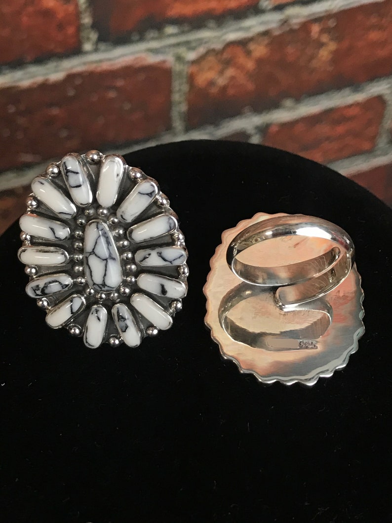 Howlite Cluster Sterling Silver Ring