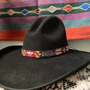 Hand Beaded Thunderbird Cross Hat Band