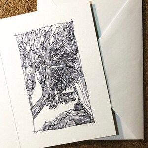 Carte de dessin à l’encre, carte personnalisée pour mariage, anniversaire ou occasionnel.