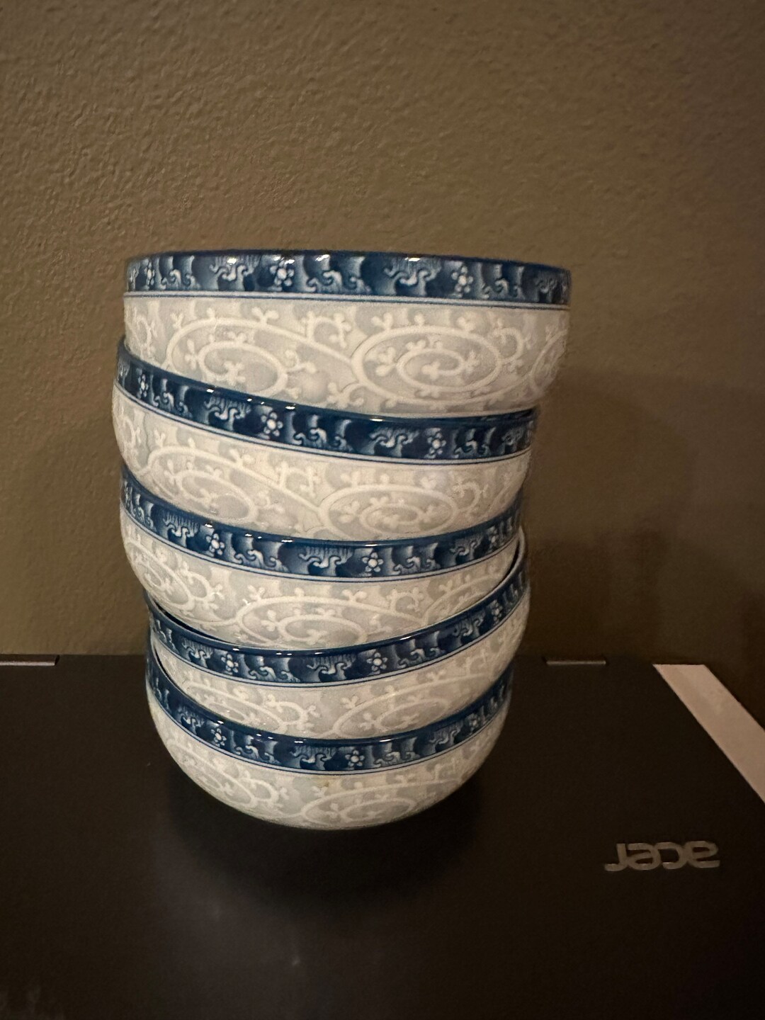 Elegant Rice Soup Cereal Bowl Seokchon Loko Korea Pattern SKP1 Blue ...