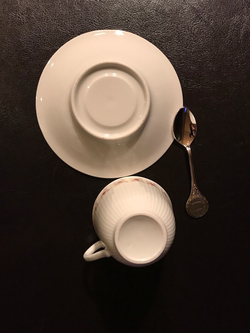 Elegant Expresso Cups and Saucers, With Free Demitasse Spoons, Girl Tea