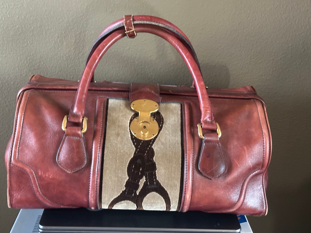 Gorgeous Vintage Italian Valigeria Principe Leather Suitcase