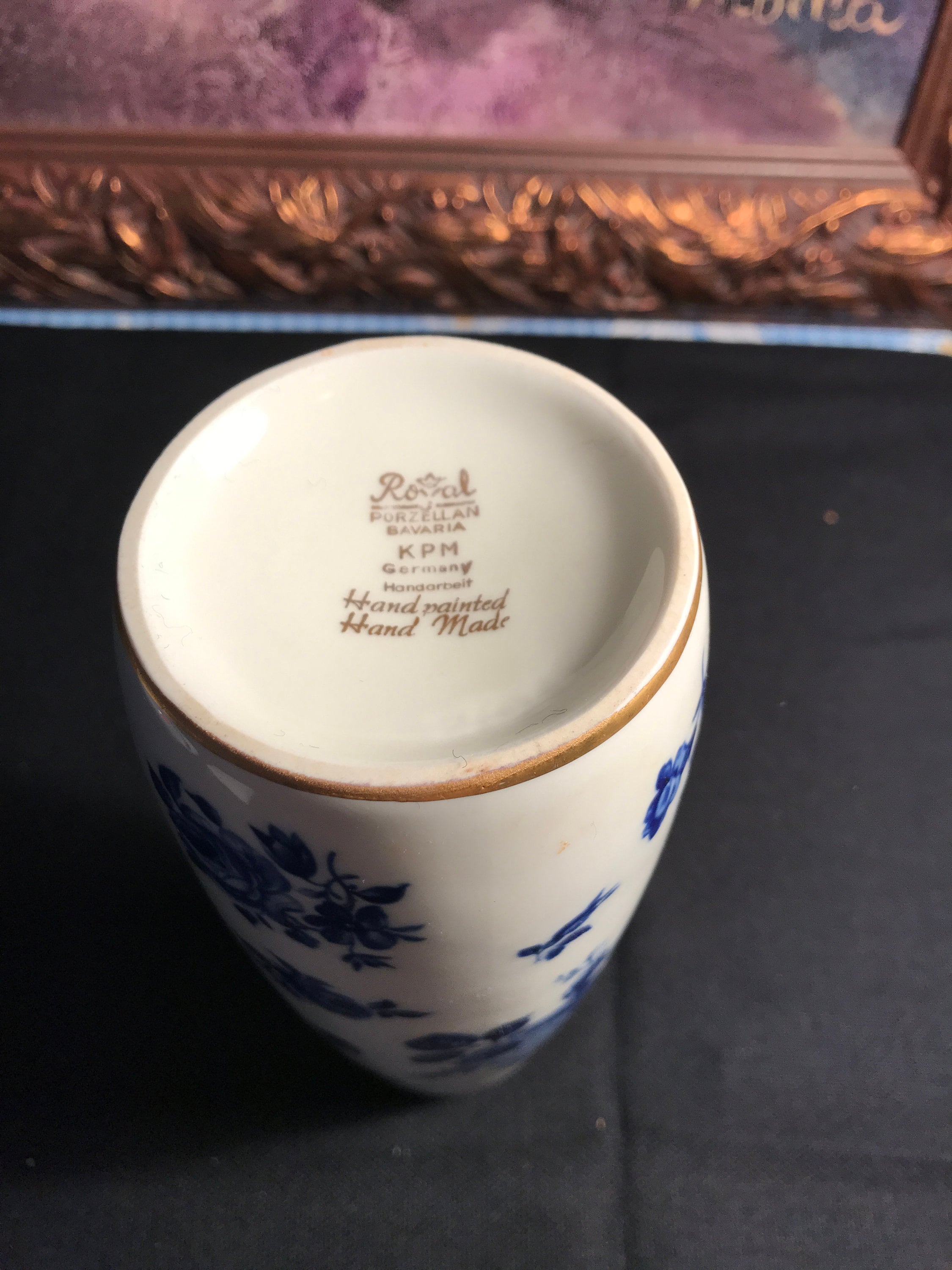 Was Bedeutet Royal Porzellan Bavaria Kpm Royal Porzellan Bavaria Vase KPM Handarbeit Echt Cobalt con oro