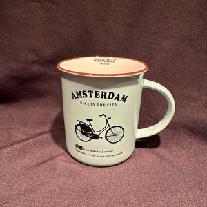 Blue Amsterdam Souvenir Amsterdam Bike Print Mug by Memoriez