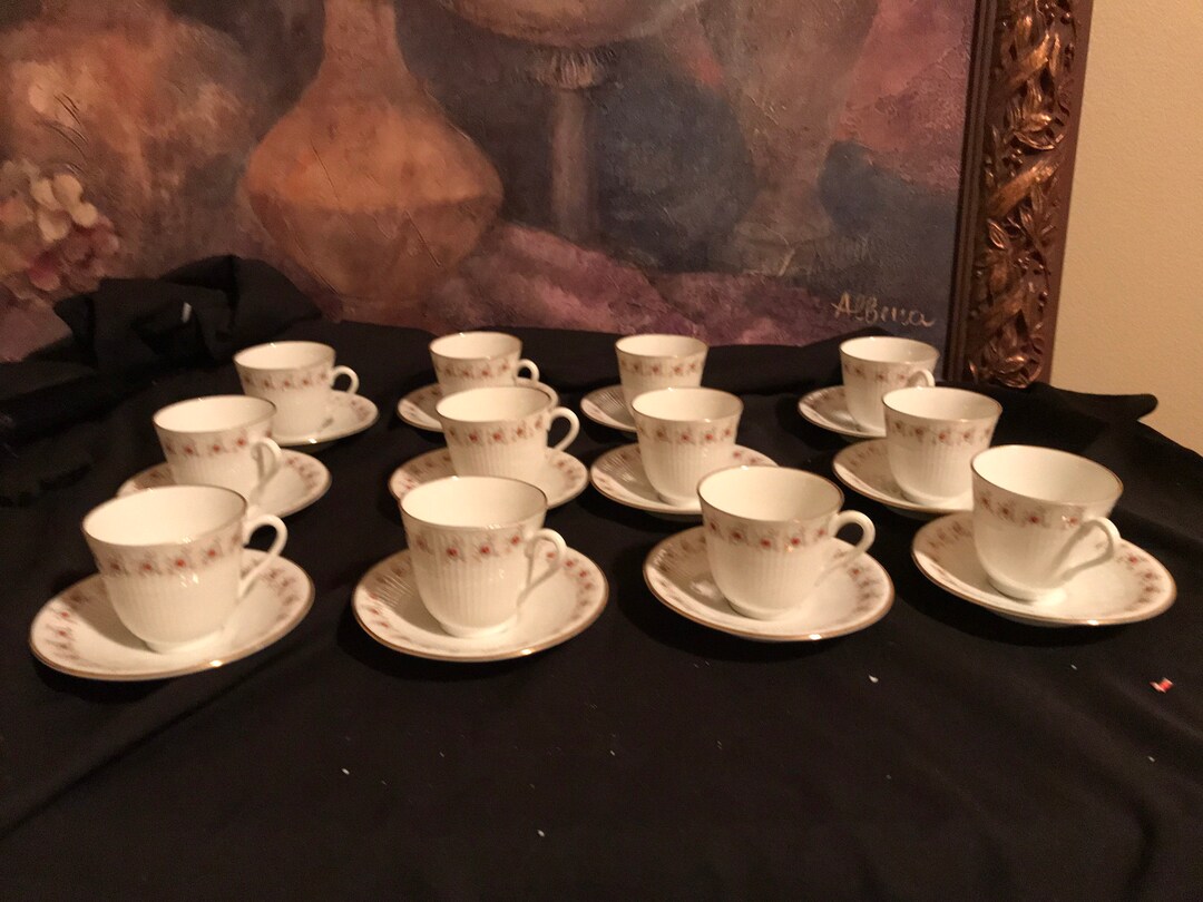 Elegant Expresso Cups and Saucers, With Free Demitasse Spoons, Girl Tea