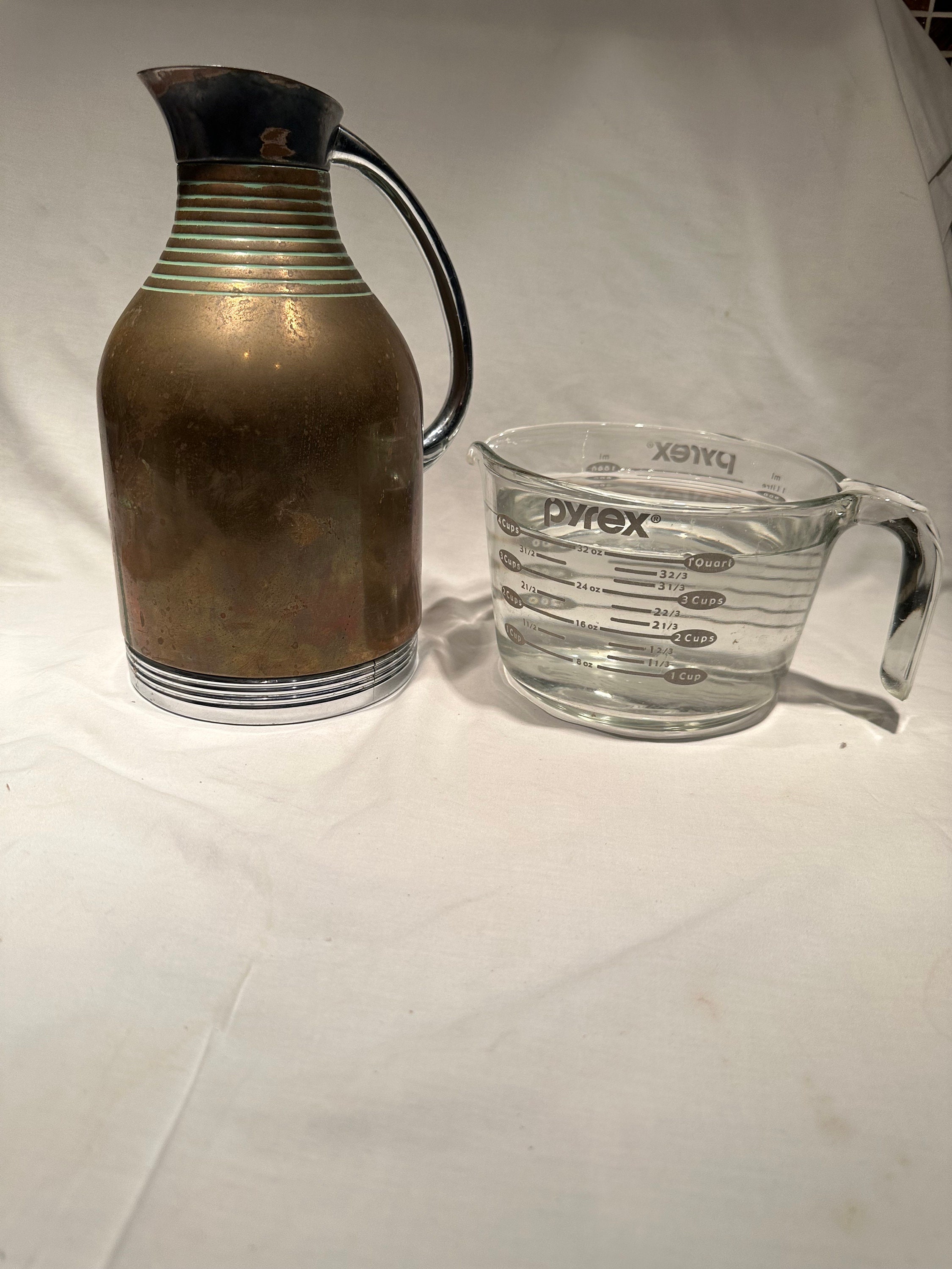 Vintage Landers Frary & Clark Universal Copper or Brass Thermos Carafe ...