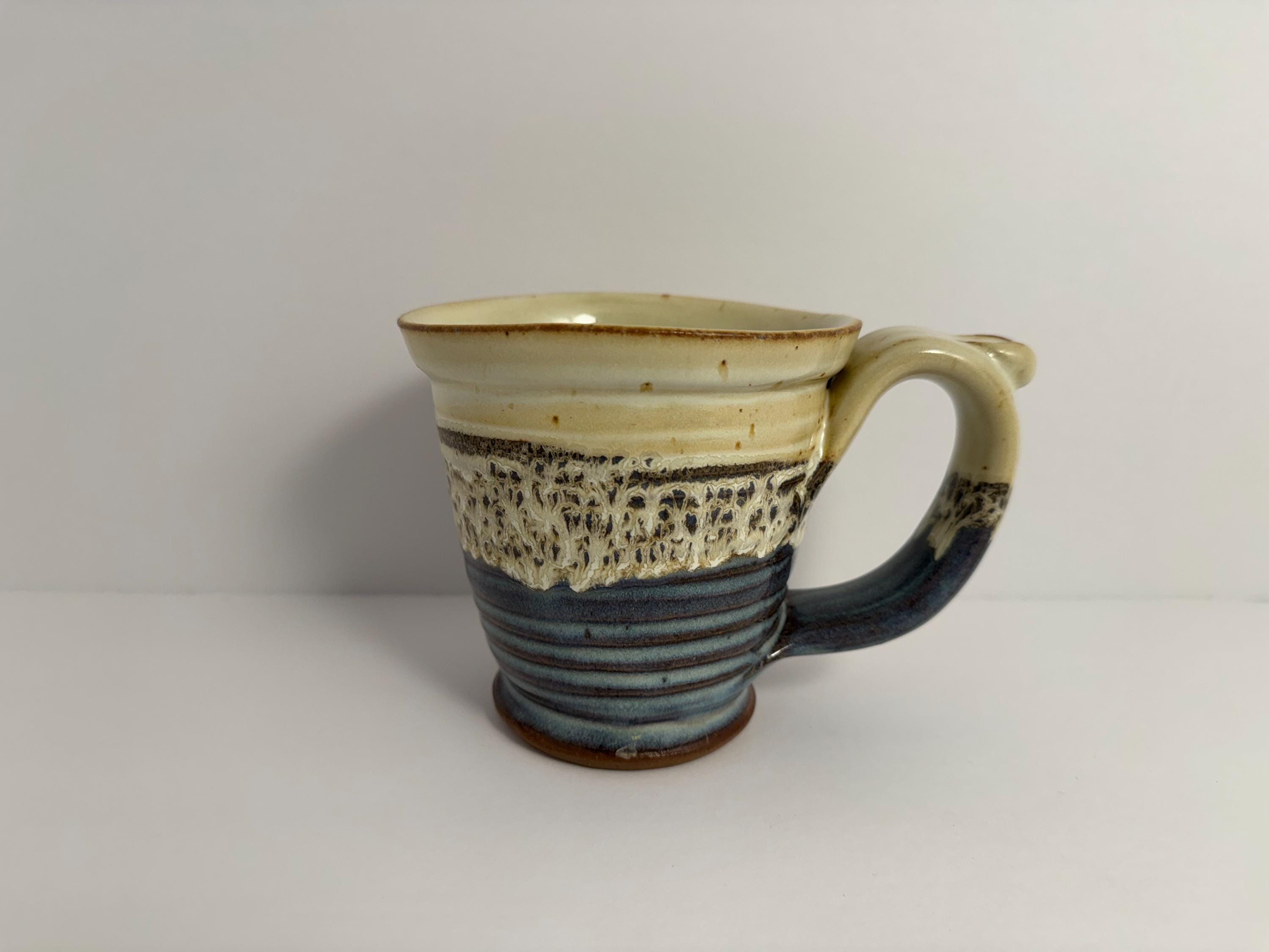Alewine Pottery Mug, Oval Ceramic Coffee Cup, Made in Tennessee