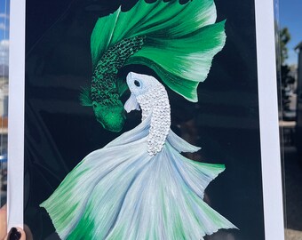 Ying and yang Betta Print