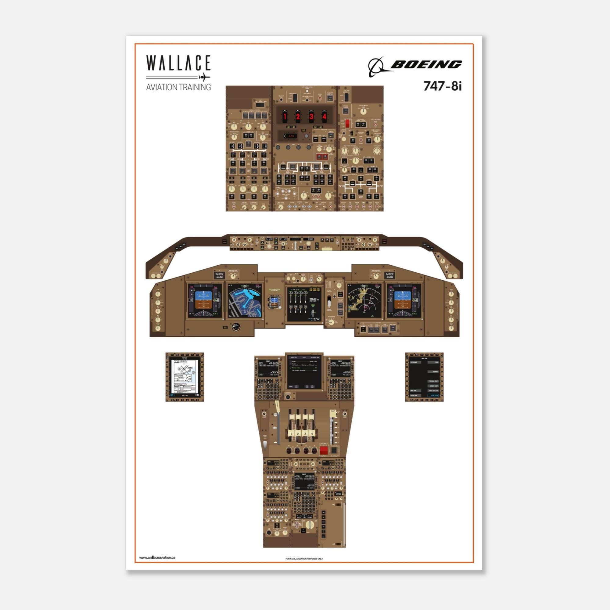 あれページ Boeing 747-8i Cockpit Familiarization Poster (printed) - Etsy