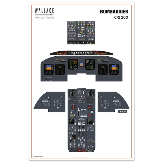 Bombardier CRJ-200 Cockpit Familiarization Poster (printed) - Etsy