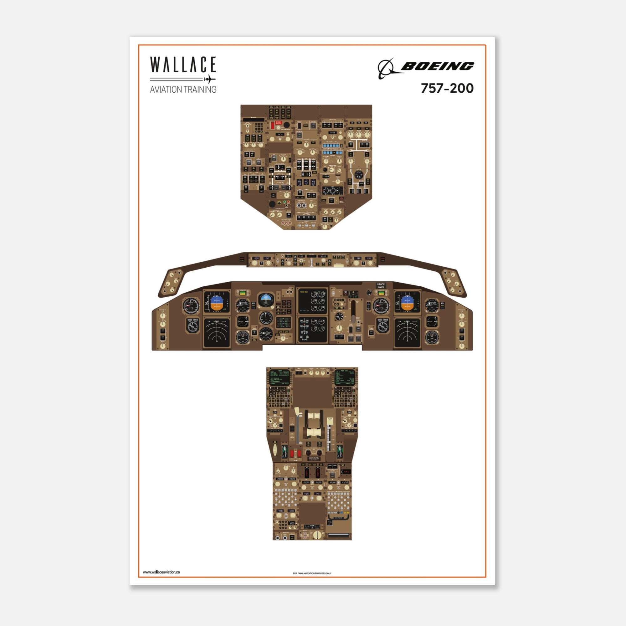 Boeing 757-200 Cockpit Familiarization Poster (printed) - Etsy