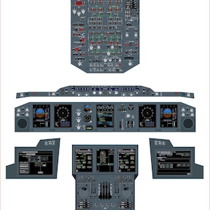 Airbus A380-800 Cockpit Poster (Digital Download) – Pilot Training Poster – Aviation Wall Art
