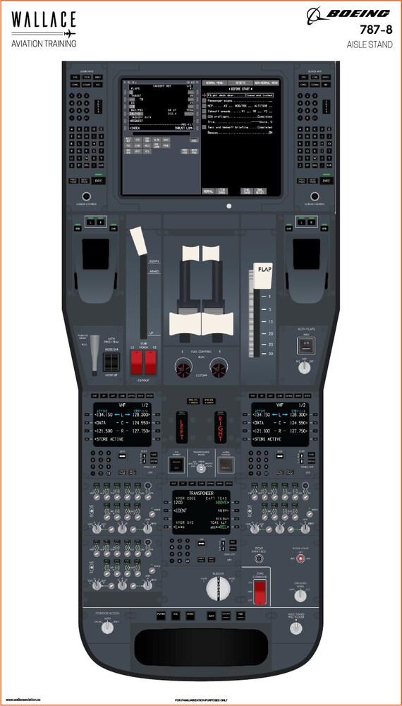 Boeing 787-8 Cockpit Familiarization Poster - Digital Full Scale 3