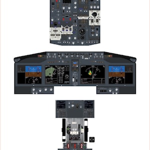 Boeing 737-8 MAX Cockpit Poster (Digital Download) – Pilot Training Poster – Aviation Wall Art