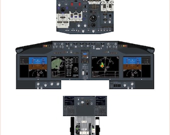 Boeing 737-8 MAX imzl Pockout Poster (Digitaler Download) - Pilotentraining Poster - Luftfahrt Wandkunst