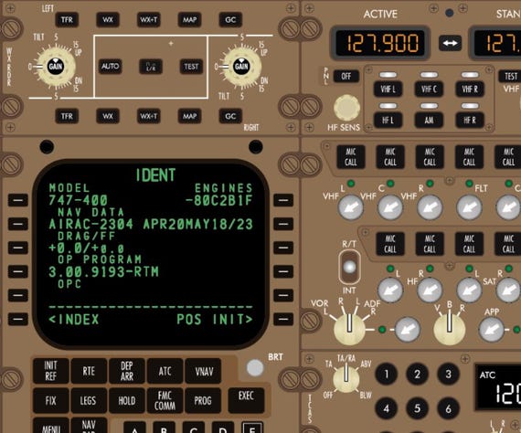 Boeing 747-400 Cockpit Familiarization Poster (printed) - Etsy