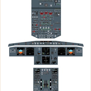 Airbus A320-200 Cockpit Poster (Digital Download) – Pilot Training Poster – Aviation Wall Art