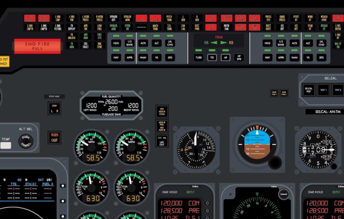 Cockpit Instruments Learjet Bombardier Learjet 60 Cockpit Poster (digital Download) – Pilot ...