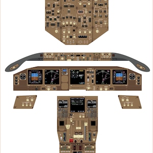 Boeing 777-200LR - Pilotentraining Poster - Illustration im gebrauchten Zustand