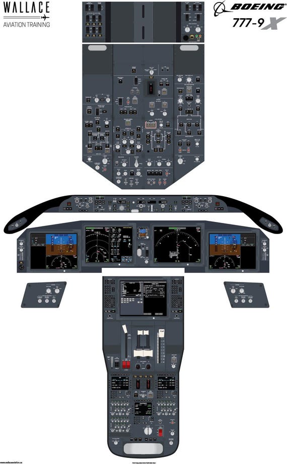 JAL 日本航空　鶴丸　コックピット　BIGポスター ボーイング777-9Xコックピットポスター（デジタルダウンロード