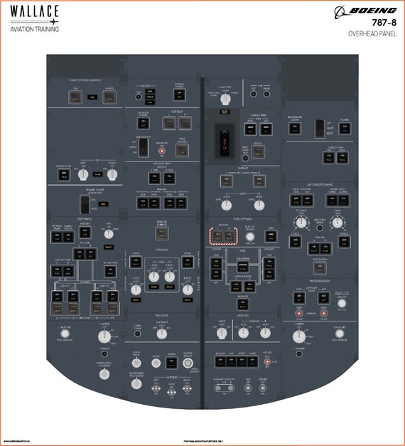 Boeing 787-8 Cockpit Familiarization Poster - Digital Full Scale 3