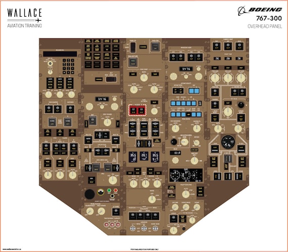 Boeing 767-300 Cockpit Familiarization Poster - Digital Full Scale