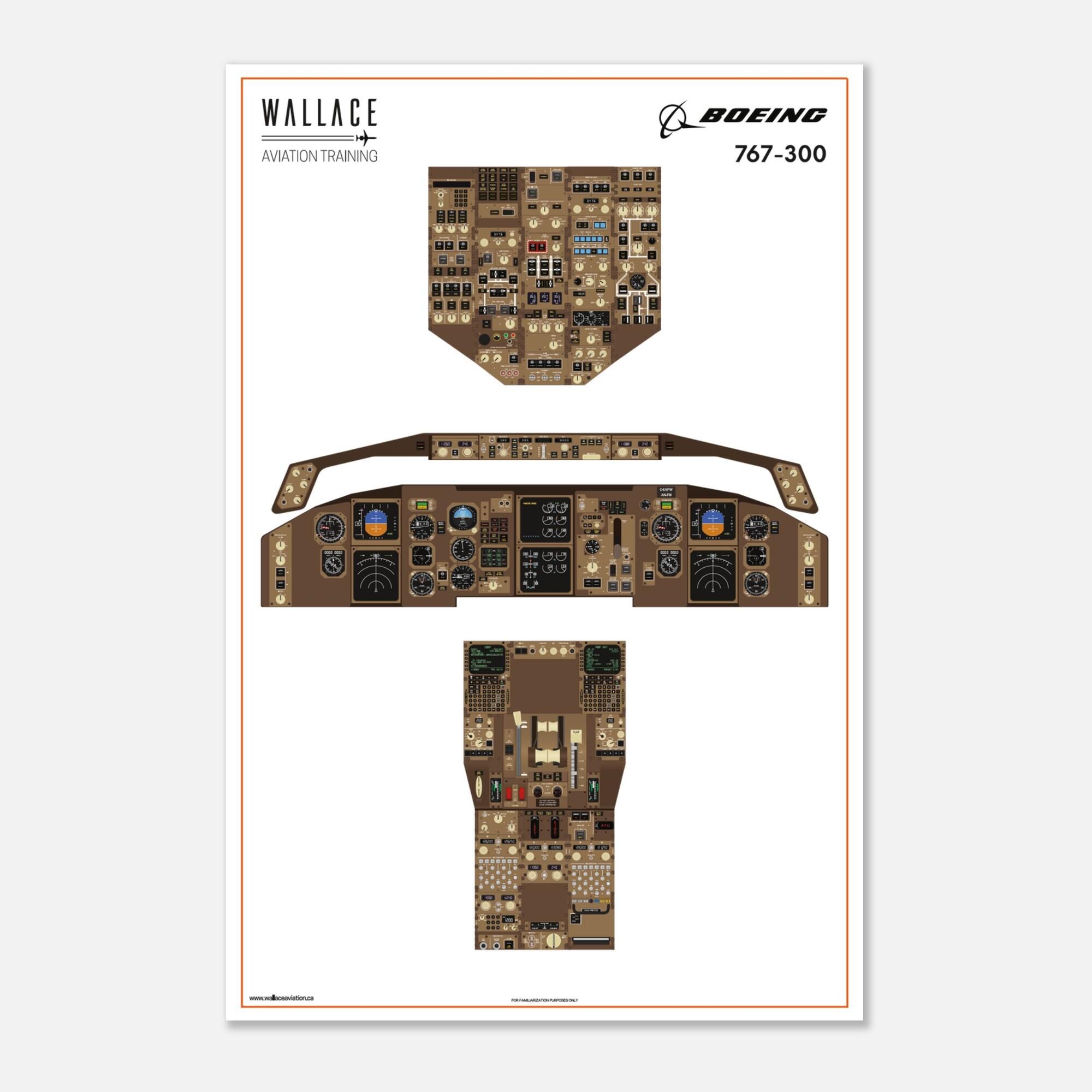 Boeing 767-300 Cockpit Familiarization Poster (printed) - Etsy
