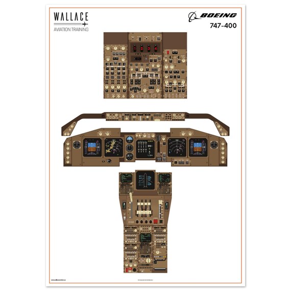 Boeing 747-400 Cockpit Familiarization Poster (printed) - Etsy