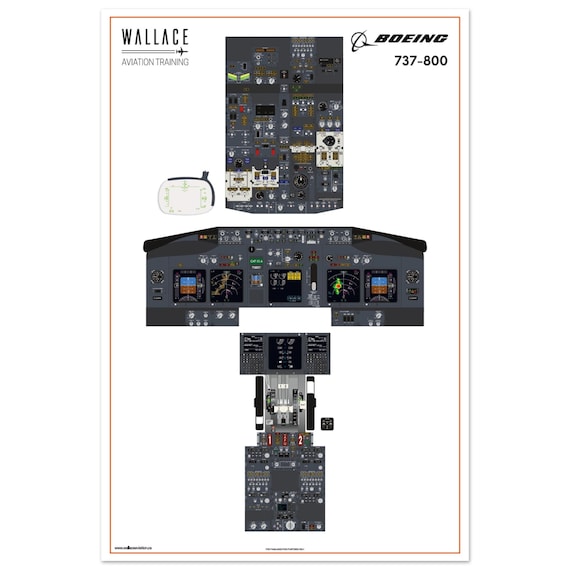 ボーイング737-800コックピット慣熟ポスター（印刷版） - Etsy 日本