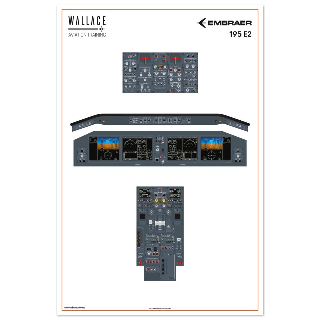 Embraer E195 E2 Cockpit Familiarization Poster (printed) - Etsy