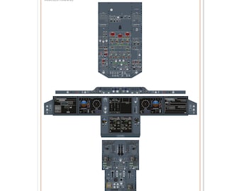 Póster de familiarización con la cabina del Airbus A350 (impreso)