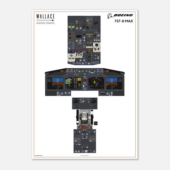 Boeing 737-8 MAX Cockpit Familiarization Poster (printed) - Etsy