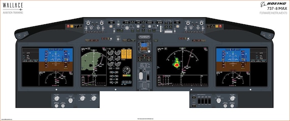 Boeing 737-8 MAX Cockpit Familiarization Poster - Digital Full