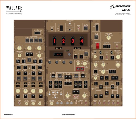 Boeing 747-8i Cockpit Familiarization Poster - Digital Full Scale