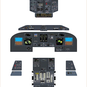 Dash 8-200 Cockpit Poster (Digital Download) – Bombardier Flight Deck – Pilot Training Poster – Aviation Wall Art