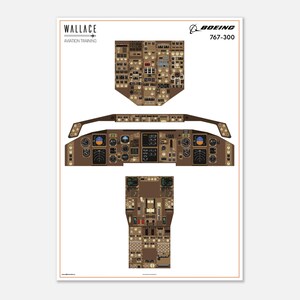 Póster de familiarización con la cabina del Boeing 767-300 (impreso) imagen 2