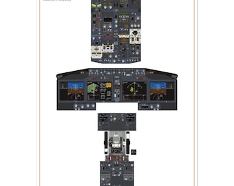 Póster de familiarización con la cabina del Boeing 737-8 MAX (impreso)