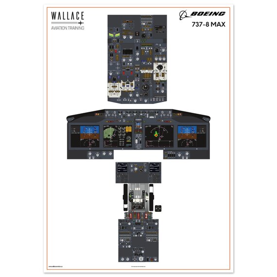 Boeing 737-8 MAX Cockpit Familiarization Poster (printed) - Etsy