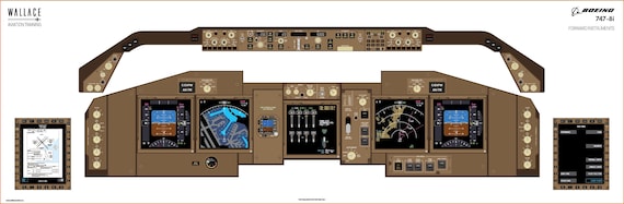pcページ Boeing 747-8i Cockpit Familiarization Poster - Digital Full Scale