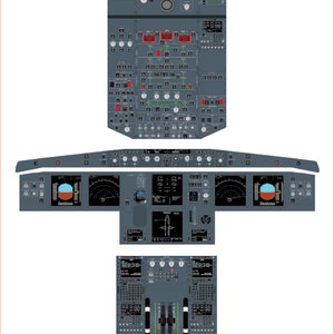 Póster de la cabina del Airbus A321 NEO (descarga digital) – Póster de entrenamiento de pilotos – Arte mural de aviación