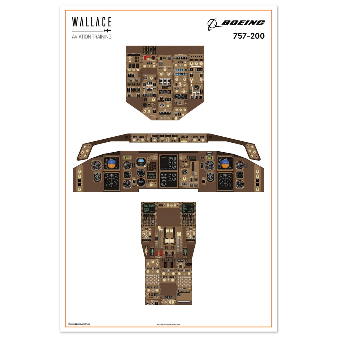 Boeing 757-200 Cockpit Familiarization Poster (printed) - Etsy