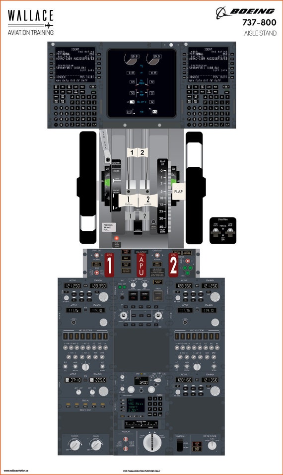 Boeing 737-800 Cockpit Familiarization Poster - Digital Full Scale